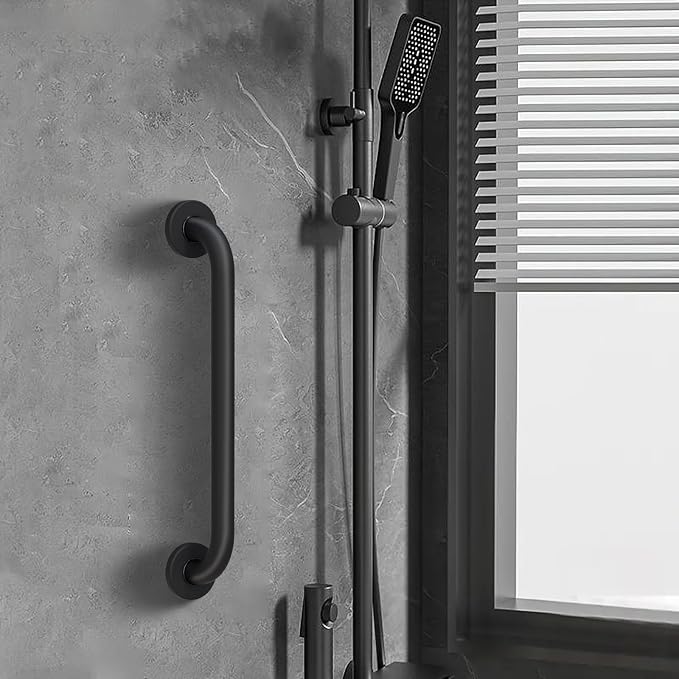 ROTHLEY 18 Inch Grab Bar for Bathtubs and Showers: Stainless Steel Shower Grab Bar Wall Mounted Shower Handle with Concealed Screws for Toilet Assistance (Matte Black)