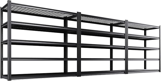 3-Pack Heavy Duty Garage Shelving for Large Storage & Whole Garage Organization, 72"H x 59"W x 20"D Adjustable 5-Tier All Metal Wire Shelf for Tools,Storage Bins,Bulk Items,Warehouse&Workshop