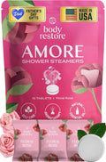 Body Restore Shower Steamers Aromatherapy 15 Pack – Fathers Day Gift for Dad, Birthday Gifts for Women & Men, Spa Stress Relief & Relaxation Self Care Gifts – Premium Rose Essential Oil Tablets