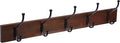 Amazon Basics Rectangular Farmhouse Wall-Mounted Coat Rack for Entryway and Bedroom, Storage Organizer, 5 Double Hooks, Light Walnut | Farmhouse