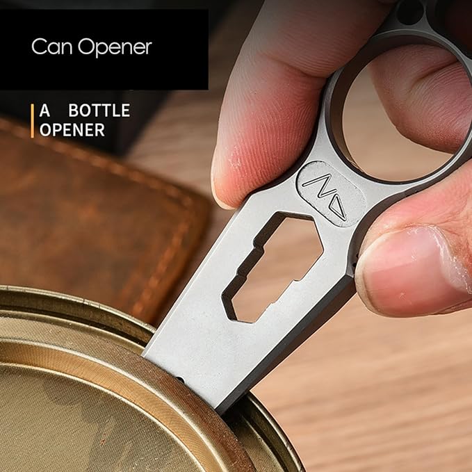 Hamans Pry Bar Multi Tool Titanium with Wrench Bottle Opener Pry Bar Function Mini Portable (Blue)