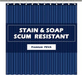 EHZNZIE Navy Blue Shower Curtain Liner 72x72, PEVA Waterproof Bath Curtain, No Chemical Smell, 3 Weighted Magnets, Durable with Rustproof Metal Grommets