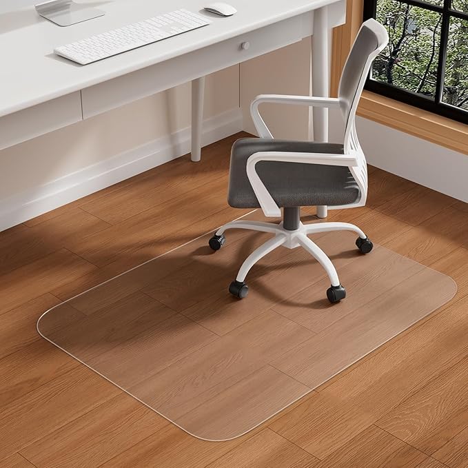 Tonaus Office Chair Mat 30"×48", Chair Mat for Hardwood Floor Transparent Clear PVC Floor Protector for Home Office Study Wooden Floors