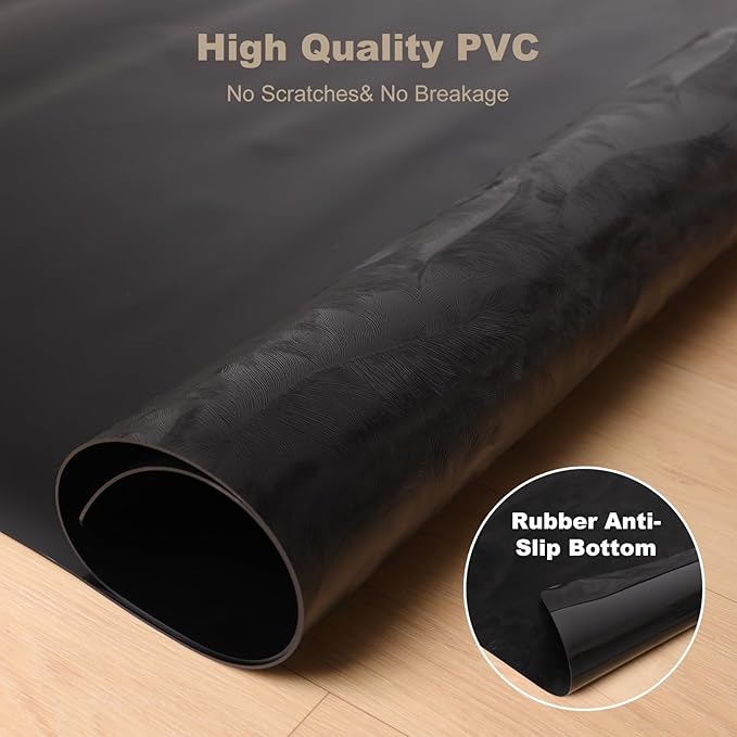 50" x 60" Office Mat for Hardwood Floor with 3D Feather Design,Waterproof&Non-Slip Computer Floors Mat,Utility Office Floor Mats for Rolling Chairs Hardwood,Office Chair Floors Protector for Home&Game
