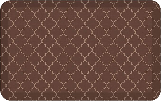 NewLife by GelPro Anti-Fatigue Designer Comfort Kitchen Floor Mat, 20x32”, Trellis Walnut Stain Resistant Surface with 3/4” Thick Ergo-foam Core for Health and Wellness