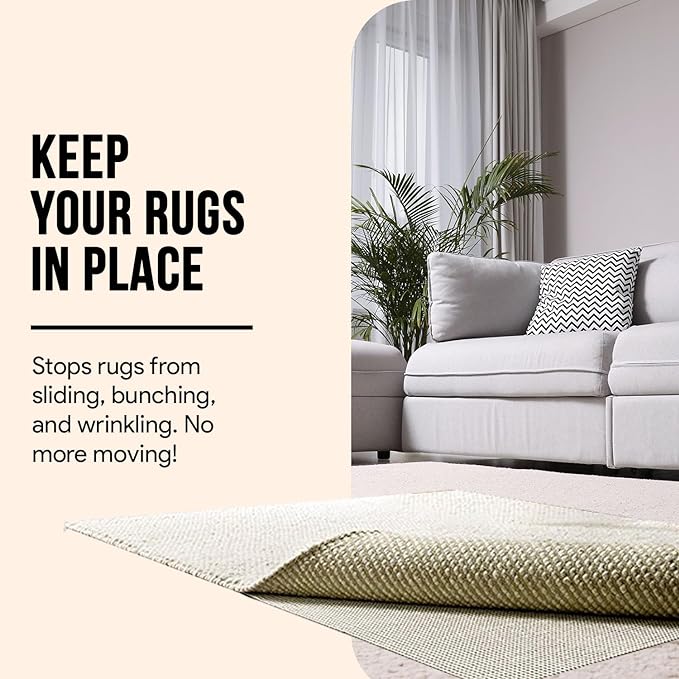 MAYSHINE Non-Slip Area Rug Pad Mat Underlay Multipurpose for Hard Surface Floor (6 x 9 Feet)
