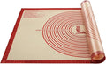 Non-slip Silicone Pastry Mat Extra Large with Measurements 36''By 24'' for Baking Mat, Counter/Dough Rolling/Oven Liner/Fondant/Pie Crust（Red）