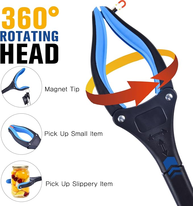 Matthew 2-Pack Grabber Reacher Tool, 32" Foldable Pick Up Stick Grabbers for Seniors, Lightweight Leaf Trash Picker Upper Grabber Tool, Surgery Recovery Gifts Elderly Must Haves