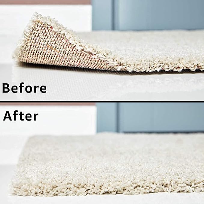 Ledgebay Rug Pad Grippers for Area Rugs Pack of 17 Reusable, No Skid, Washable, Anti-Slip Pads, Rug Gripper for Hardwood Floors and Tile with Double-Sided, Self Adhesive Rug Tape to Keep Rugs Flat