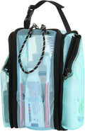 Cosmos Mesh Shower Caddy Toiletry Organizer Hanging Shower Tote Bag, Quick Dry Shower Organizer Portable Bath Bag with Durable Zippers & Side Pockets for Travel Gym Swimming Beach & Camp (Aqua Blue)