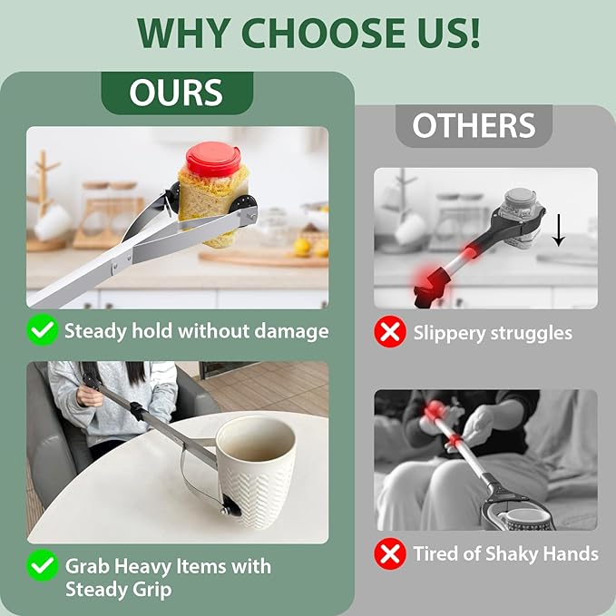 32" Suction Cup Grabber Tool (2 Pack), Foldable Grabber Reacher Tool for Seniors/Smooth Surfaces Items, Heavy Duty Trash Picker Upper with Ergonomic Quick Trigger Handle for Indoor & Outdoor Use