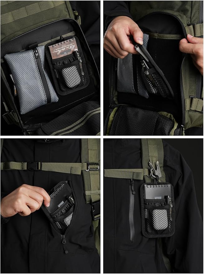 TACTICAL_GEEK EDC Organizer Board, Anti-Slip Elastic Woven Board, Utility Bag Insert Panel for Small Gear, Backpack Accessories (TCM4-Black)