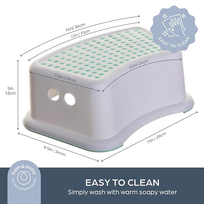 Dreambaby Step Stool for Kids - Non-Slip Base and Contoured Design for Toilet Potty Training and Sink Use - Mint