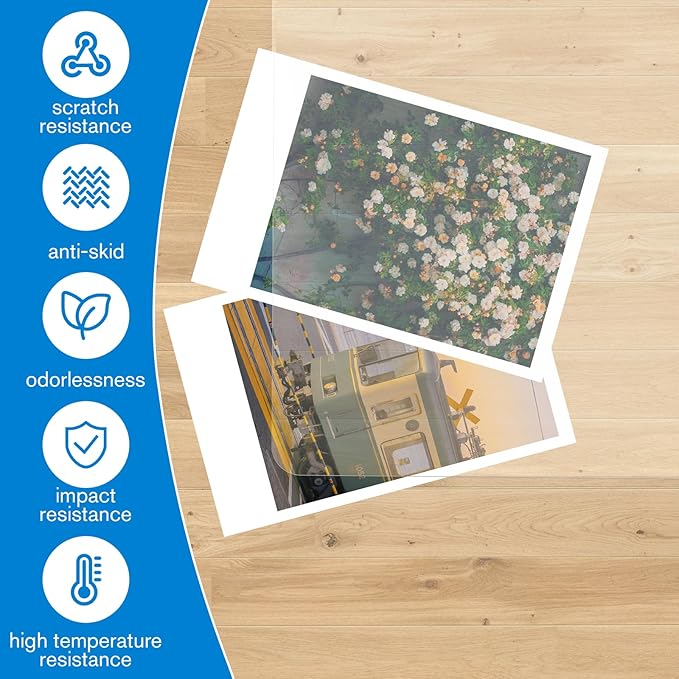 Placoot Crystal Clear Office Chair Mat for Hardwood Floors,48'' x 36'' - Upgraded PVC Transparent Desk Chair Mat Floor Mats Wood/Tile Protection Mat for Office Home