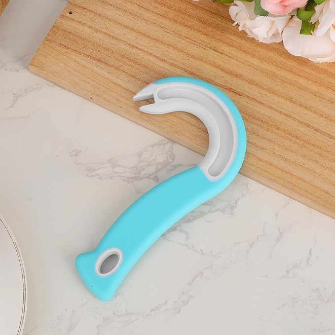 Easy Open Ring Pull Can Opener, J Hook Can Opener Pull Tab with No-Slip Grip for Seniors Kids Weak Hands Manual Soda Beer Pop Top Tin Bottle Jar Lid Lifter Tool (Blue)