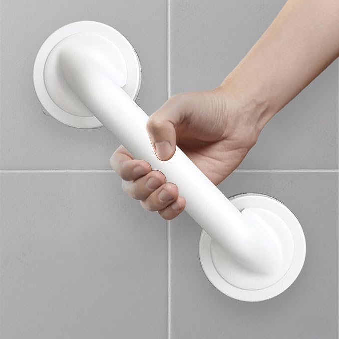 KAFENDA New Powerful Large Suction Cup Handle, Glass Door Handle, Bathroom Shower Grab Bar, No Drilling Required for Installation, 11.4 Inch, Removable and Reusable