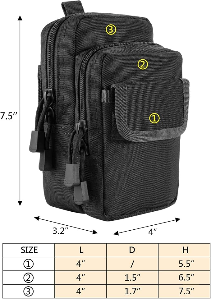 FRTKK 2 Pack Molle Pouches - Tactical Compact Water-Resistant EDC Pouch Bag Small Utility Pouch