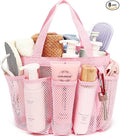 Fammart Mesh Shower Caddy Portable for College Dorm Room Essentials, Odorless Polyester Large Shower Tote Bag with Dual Handles, 8-Pocket Quick-Dry Toiletry Organizer for Travel, Beach, Camping, Gym