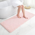 Disolla Bathroom Runner Rug 24x70 Non Slip Fluffy Long Bath Mat for Bathroom Floor Washable Plush Luxury Bath Rug for Tub Absorbent Shower Sink Mat Bedside Rug, Sakura Pink