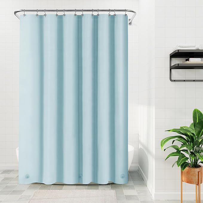 Light Blue Shower Curtain Liner - Premium PEVA Shower Liner for Bathroom, BPA & PVC Free, No Chemical Smell, Lightweight Standard Size Bath Curtain with 3 Magnets, Metal Grommets - Light Blue