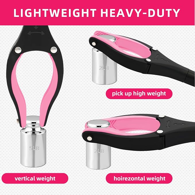 2-Pack 32" Grabber Reacher Tool, Foldable Reacher Grabber Pickup Tool with 360° Rotating Jaw & Magnetic Tip, GarbageTrash Picker Upper Grabber,Lightweight Grabbers for Seniors/Elderly(Pink)