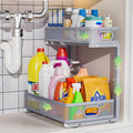 Under Sink Organizer, High Adjustable 2 Tier Under Sink Organizers and Storage, Slide out Metal Cabinet Organizers, Pull out Storage Drawer Shelf for Kitchen Bathroom Cabinet (1, Gray)