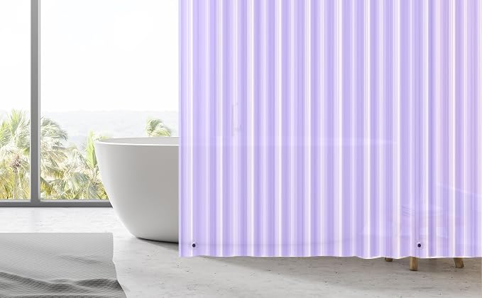 EHZNZIE Purple Shower Curtain Liner 72x72, PEVA Waterproof Bath Curtain, No Chemical Smell, 3 Weighted Magnets, Durable with Rustproof Metal Grommets