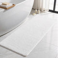 TYUU Bathroom Runner Rug, Ultra Soft Long Bath Mat Machine Washable Super Absorbent Quick Dry Bathroom Runner Rugs 24 x 60 Non Slip, White 24" x 60"