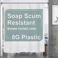 AmazerBath Plastic Shower Curtain 84 Inches Long, 72 x 84 Frosted Weighted Extra Long Shower Curtain, PEVA Heavy Duty Tall Bathroom Curtains with 3 Big Clear Weighted Stones and 12 Grommet Holes