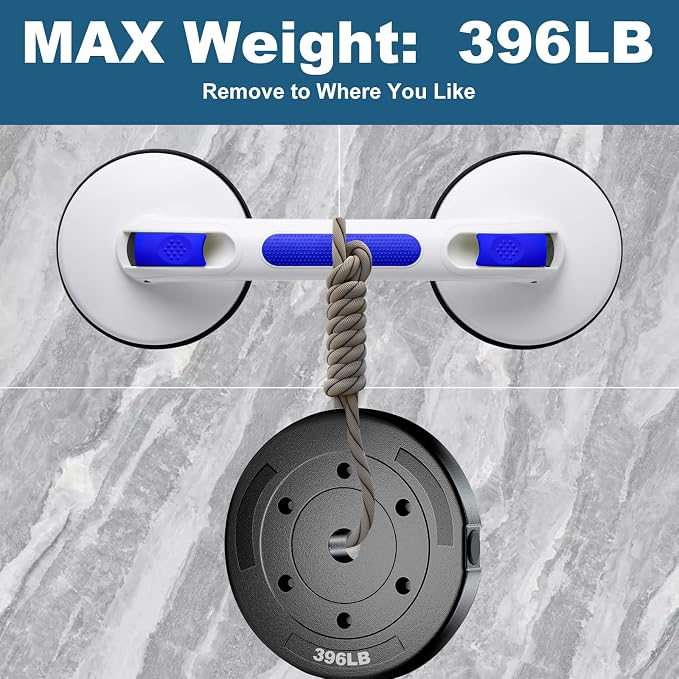 New Shower Handle Shower Grab Bars for Bathtubs and Showers,Strong Hold Suction Cup Grip Grab,Bath Handle Heavy Duty Grab Bars for Handicap Elderly Seniors（Royal Blue）