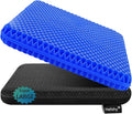 Gel Seat Cushion, Super Large (19x18x1.6inch) Gel Cushion Chair Pads with Non-Slip Cover for Home Office Car Seat Wheelchair, Soft Breathable Honeycomb Seat Cushion for Relieve Hip Pain