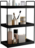 Dorhors 3 Tier Bathroom Counter Organizer,Countertop Bathroom Storage Shelf,Counter Tray and Vanity Organizer (Black)