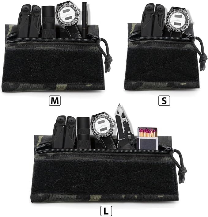 Qavctw Tactical Admin Pouch Bag with Hook and Loop Tool Storage Bag Snack Pouch Candy Bag Hanging Pouches Backpack Accessory Pouch