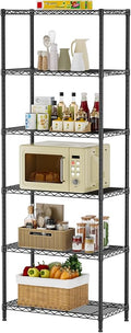 SINGAYE Shelf Wire Shelving Adjustable Storage Shelves Rack Standing Units for Kitchen Closet Laundry Bathroom Organizers Metal Pantry Narrow Mesh Gaps 14" D x 24" W x 72" H Black
