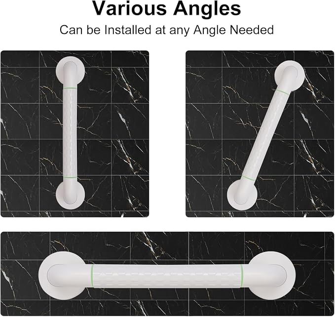 supregear Grab Bars for Bathtubs and Showers - Anti Slip Heavy Duty Shower Safety Handle - White Stainless Steel Support Rail for Bathtub Toilet Kitchen Stairway Elderly Children & Disability, 21.7 in