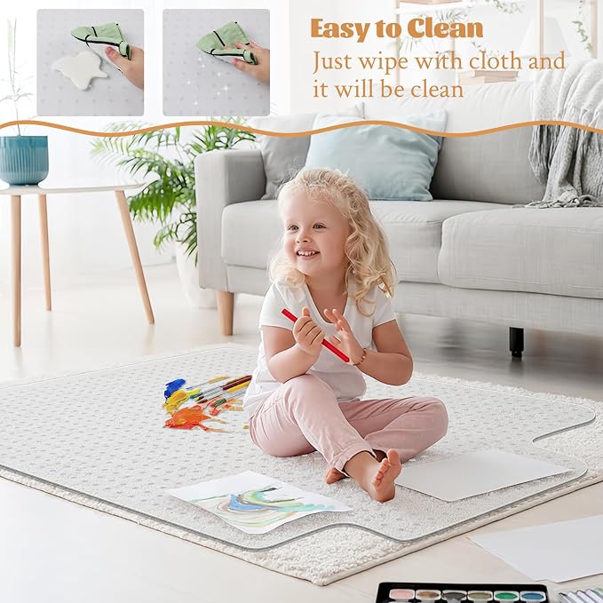 KMAT Office Chair Mat for Carpet, Computer Desk Mat,Clear Desk Chair Mat for Home Office Rolling Chair,Heavy Duty Floor Protector-Easy to Clean,Anti-Slip-36 x48 with Lip