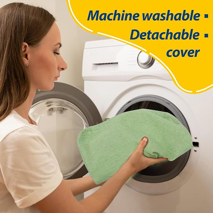 AAAAAcessories D-Shaped Chair Cushions, 2" Thick Dining Chair Pads with Ties and Removable, Machine-Washable Cover, 17" x 16", Set of 6, Pear Green