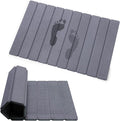 Foldable Stone Bath Mat, Quick-Drying Diatomite Bath Mat | Fast-Drying Hard Stone Drying Mat for Bathroom Shower Floor, 23.6 x 15.4 inch (Dark Grey)