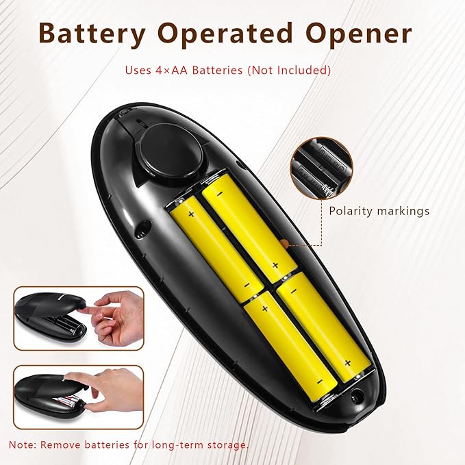 SAKAMOSH Electric Can Opener Smooth Edge, Battery Operated Kitchen Can Opener for Seniors with Arthritis, One Touch Side Cut Fits Most Can Sizes, Left-handed Friendly, Ideal Holiday Gift