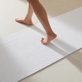 TYUU Bathroom Runner Rugs, Long Bath Mat Runner Washable Thin Quick Dry Low Pile Bathroom Runner Rugs Non Slip, White 24"x70"