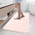 Buganda Memory Foam Bath Mat, 47" x 24", Ultra Soft and Non-Slip Bathroom Rugs, Water Absorbent and Machine Washable Bath Rug Runner for Bathroom, Shower, and Tub, Pink