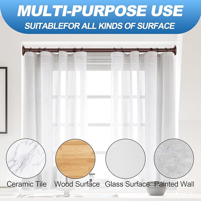 CorkLatta Bronze Shower Curtain Rod 31 to 104 Inch,1 Inch Diameter Adjustable Spring Tension Curtain Rod No Drilling Stainless Steel Telescoping Rod,No Rust