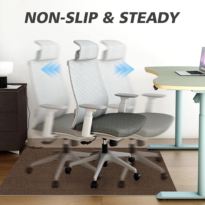 Sycoodeal Office Chair Mat for Hardwood Floor,Office Computer Gaming Chair Mat for Tile Floor,Large Floor Protector Rug,Anti-Slip,Easy to Clean,Coffee(40"x55")