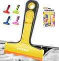 DIYSELF Plastic Razor Blade Scraper, 1 Pack Plastic Scraper Tool with 5 Pcs 4-Inch Plastic Razor Blades, Sticker Remover Tool and Decal Remover for Glass, Window, Labels, Adhesive, Cooktop, Tile