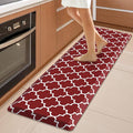 WISELIFE Kitchen Runner Rugs Anti-Fatigue mats - 4/5 Inch Non Slip Waterproof Ergonomic Comfort Mat for Kitchen, Floor Home, Office, Sink, Laundry (17.3"x 60",Red)