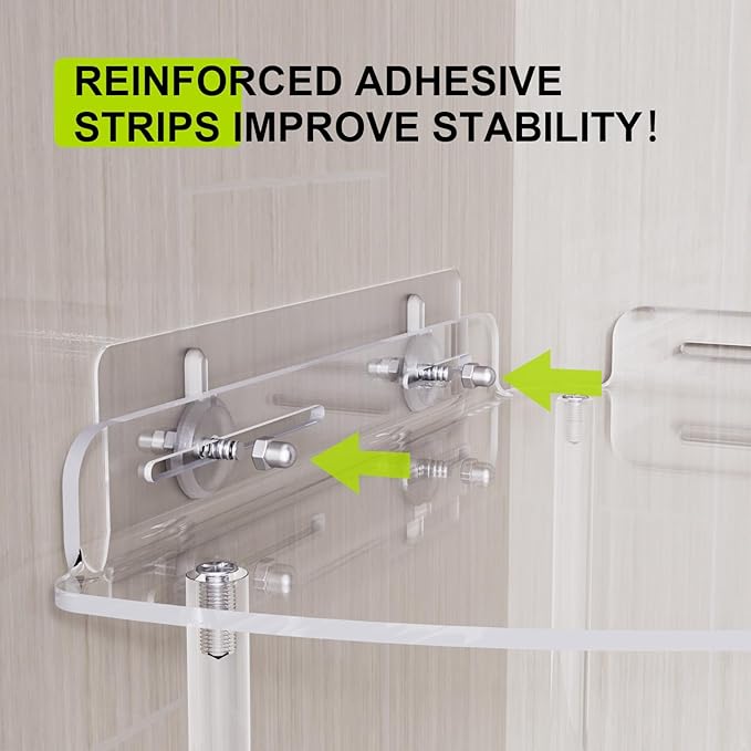 Bakzon Corner Shower Caddy, 3 Tier Acrylic Shower Organizer Corner for Inside Shower, Rustproof Floor Standing Shower Shelves for Bathroom, Clear