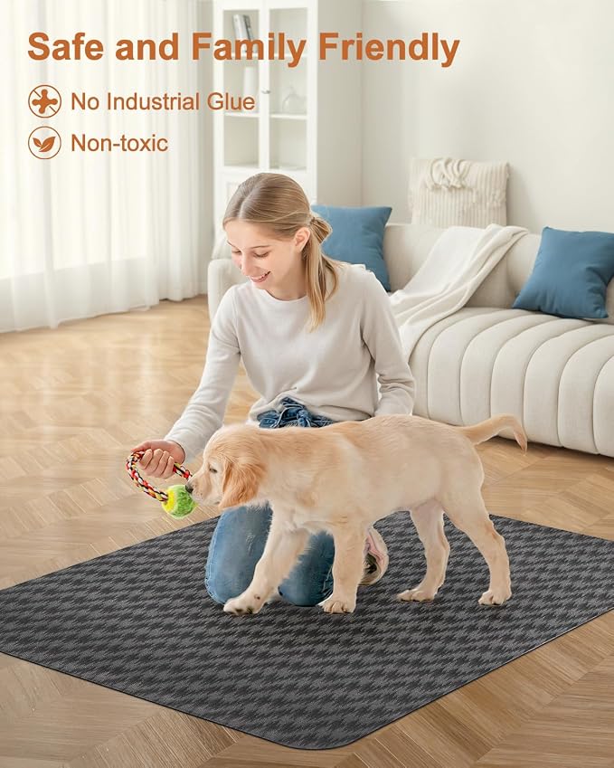 Blvornl Large Office Chair Mat for Hardwood Floor, Rolling Chair Mat for Hard Wood, Large Anti-Slip Hard Floor Protector, Heavy Duty Computer Desk Rug for Office and Home 35.4"*47.2" Dark Grey