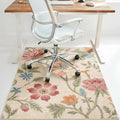 48"x72" Office Chair Mat for Hardwood Tile Floor, Under Desk Carpet Protector for Rolling Computer Chair Mat, Machine Washable Area Rug, Anti-Slip 1/5" Thick Low Pile Thin Vinyl Floor Mat, Blush Cream