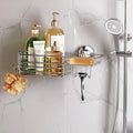 LEVERLOC Shower Caddy Suction Cup Shower Shelves Shower Holder，Silver