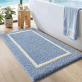 DEXI Bathroom Rugs 43x24, Absorbent Extra Soft Plush Microfiber Bath Mat for Bathroom, Non Slip Washable Bathmat Quick Dry for Shower Floor, Sink, Tub, Laundry Room, Light Blue